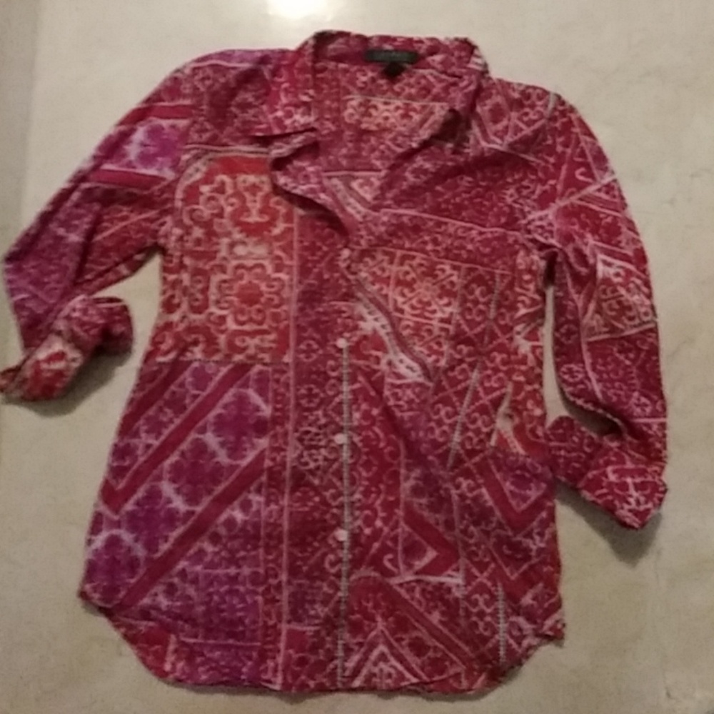 " LAUREN Ralph Lauren " AbstractPattern Blouse med - Picture 2 of 8
